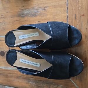 Diane Von Furstenberg Monaco Suede Wedge Sandal